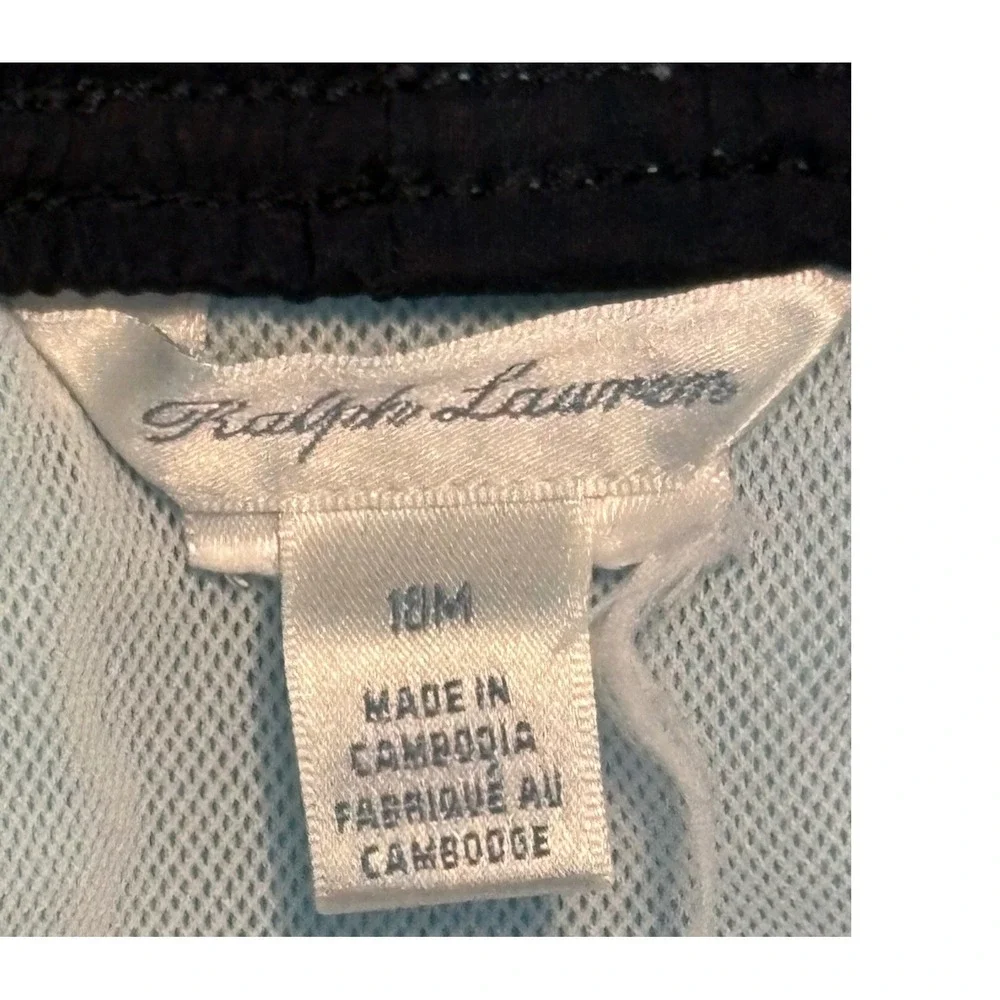 Ralph‎ Lauren Swim Trunks Baby Boy 18M Blue Mesh Lined Elastic Waist